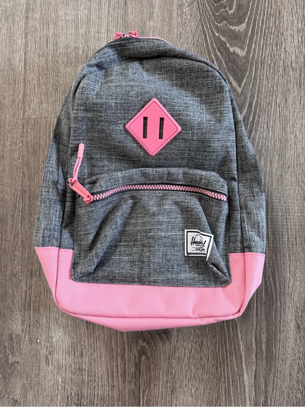 Herschel Supply Company Kids Grey Backpack with Pink Accents